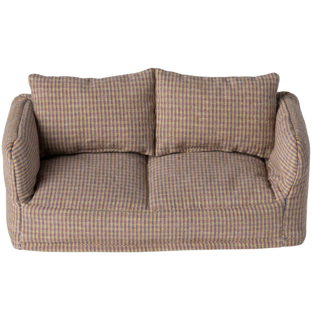 Maileg poppenhuis sofa geruit - 7,5 cm