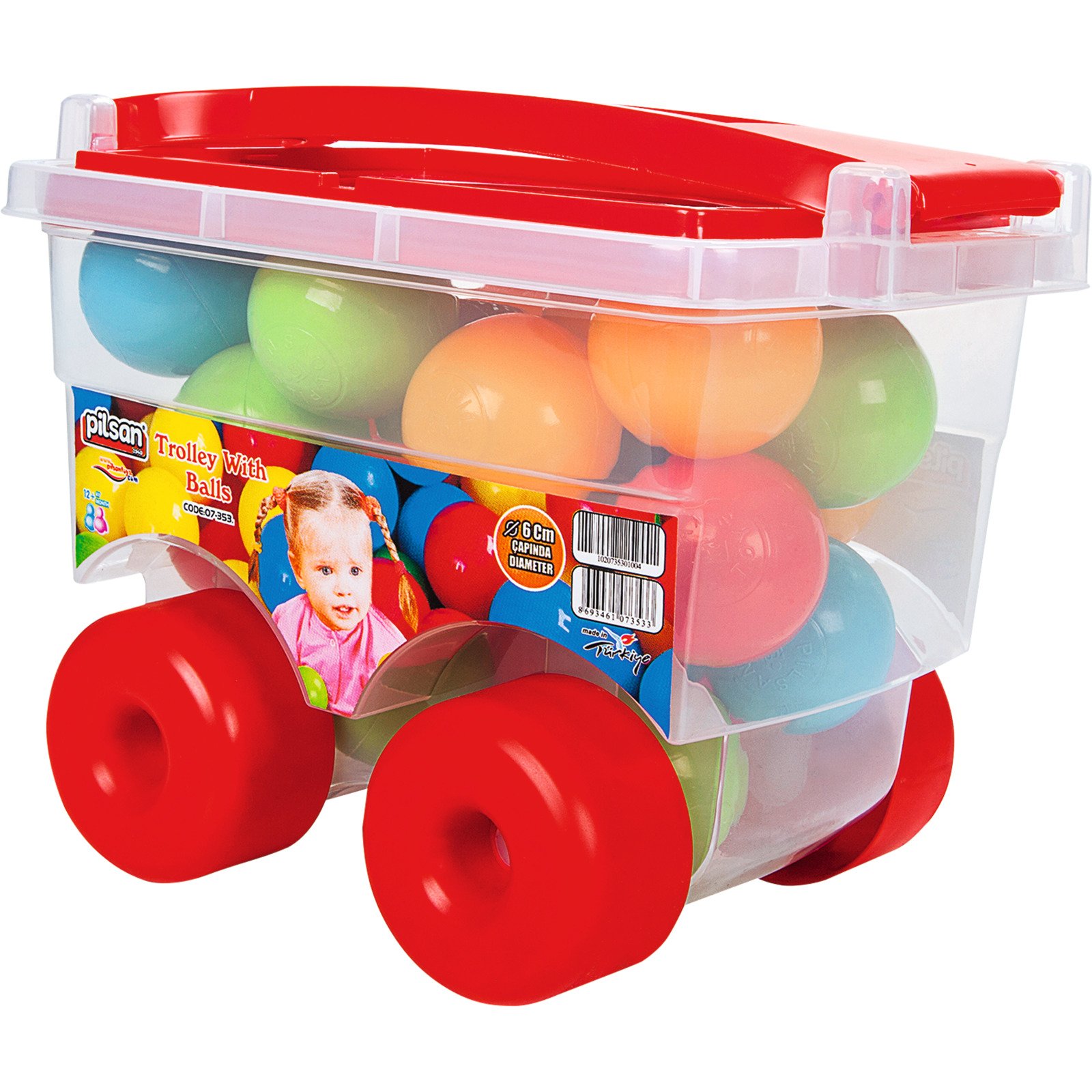 Trolley mit 25 Bällen