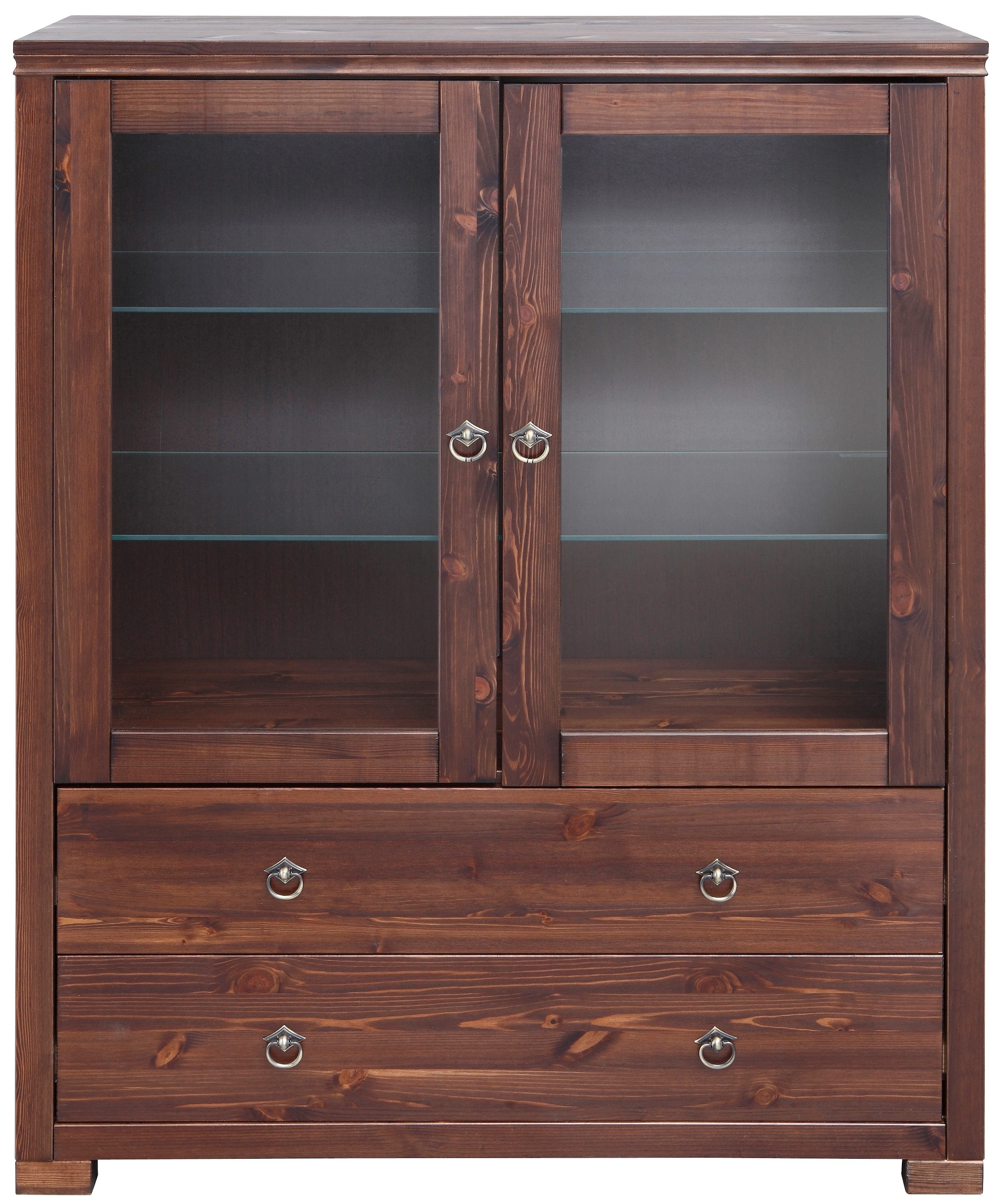 Home affaire Highboard »Gotland« Vitrine, Breite 101 cm, Türen mit Glaseinsätzen, aus massiver Kiefer