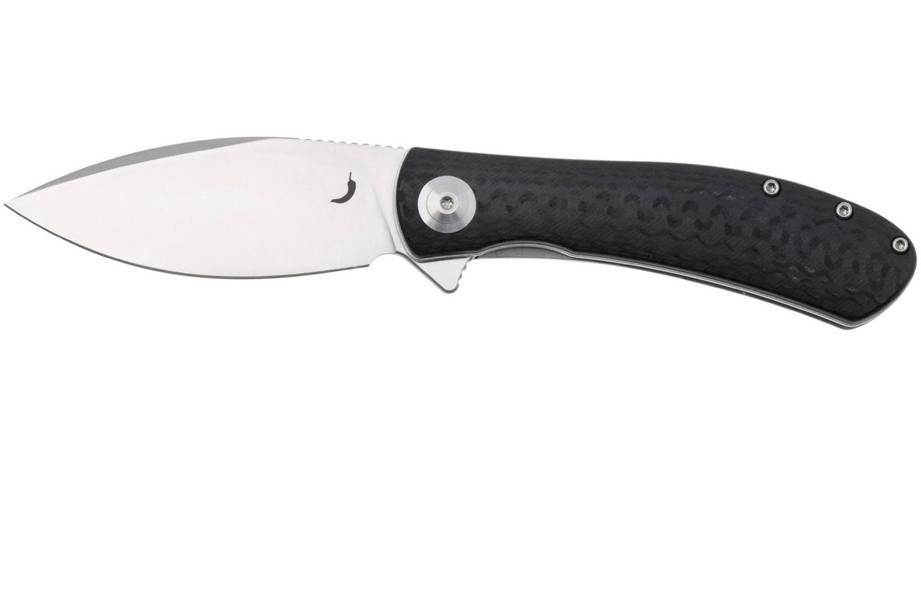 Trollsky Knives Mandu Evo MTE013 Satin MagnaCut, Black CarbonTex G10, zakmes, Michael Trollsky design