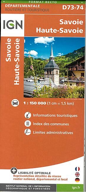 IGN - D73 74 SAVOIE HAUTE SAVOIE ECHELLE 1 150 000