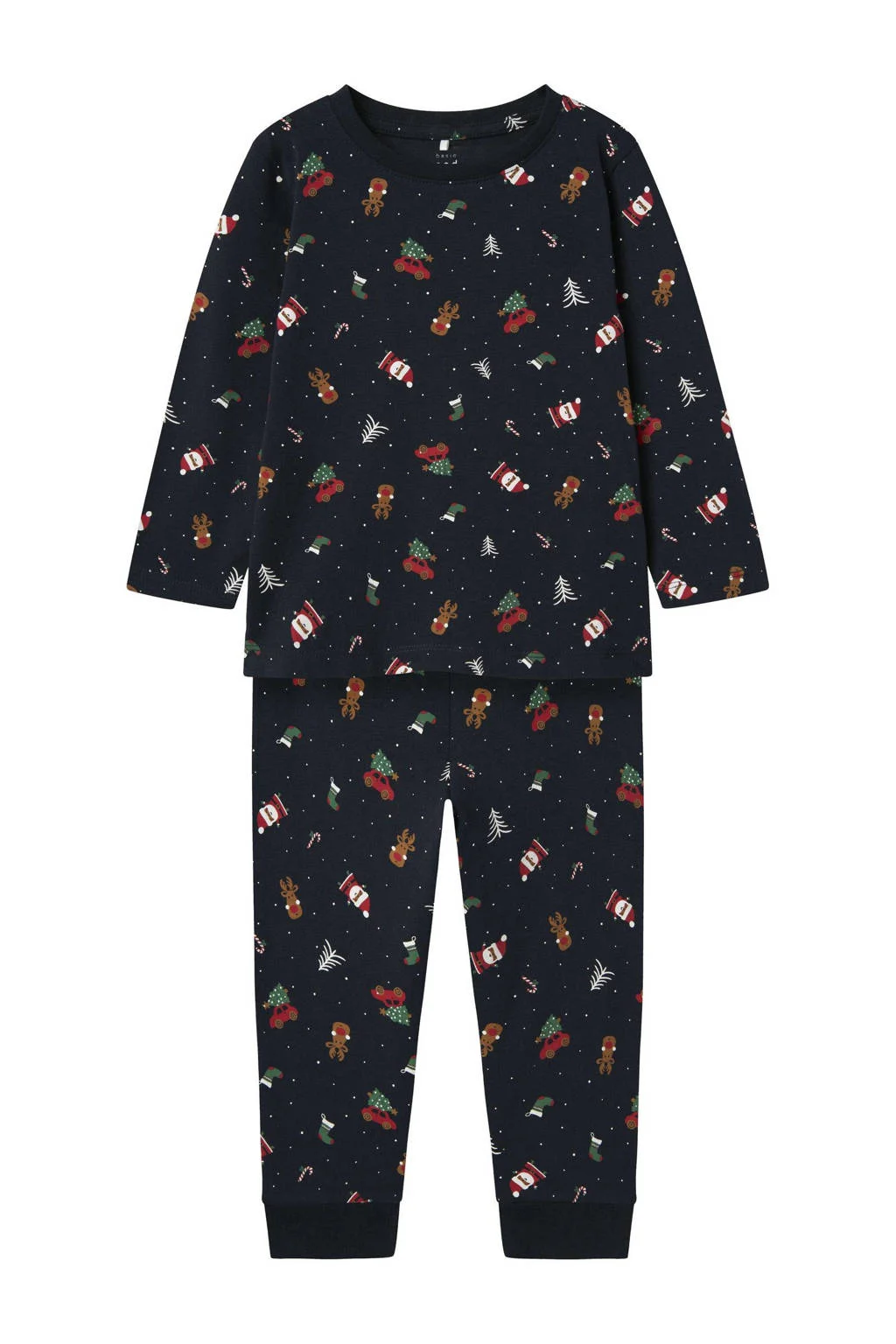 NAME IT kerstpyjama NMNVISMAS met all over print donkerblauw