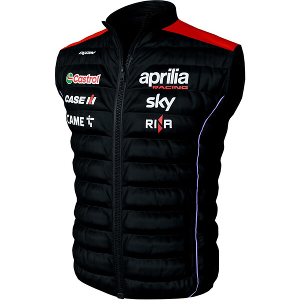 Ixon - Doudoune sans manches Aprilia 24 Noir / Rouge fluo / Violet