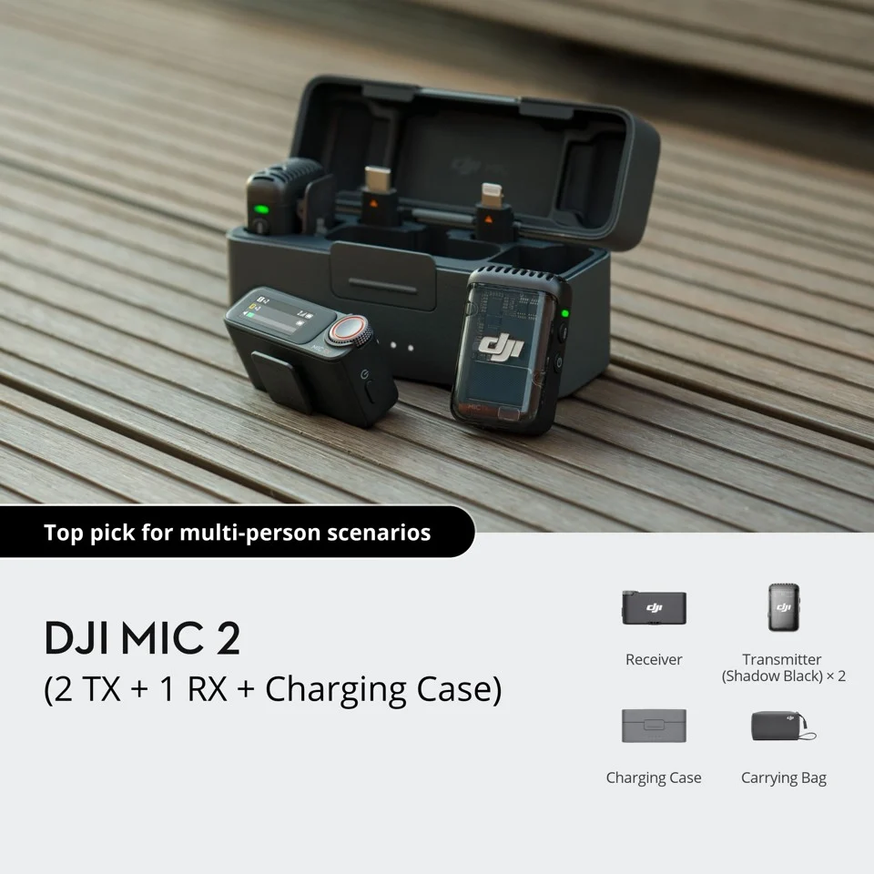 DJI - Mic 2 (2 TX + 1 RX + Opladningsetui)