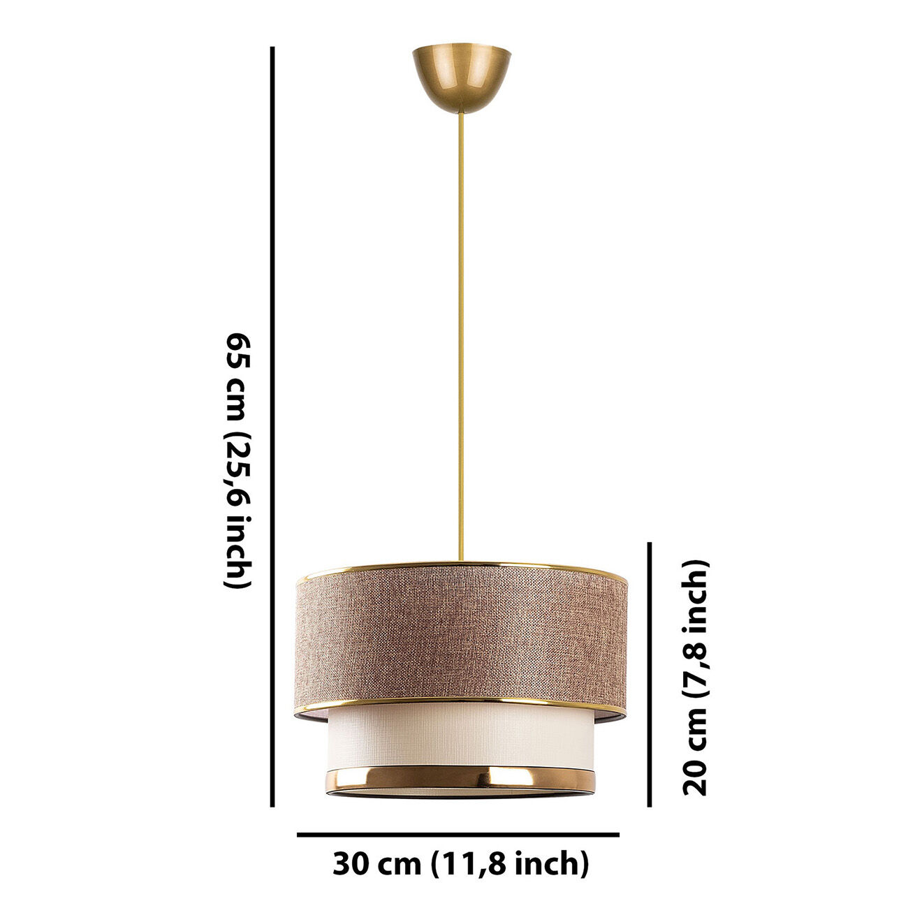 Sheen Suspension Cake beige/doré - D.30x20x65 cm