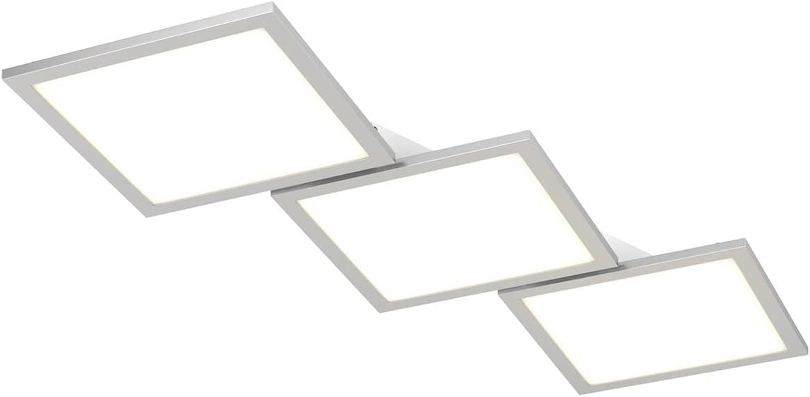 Lucande LED Deckenleuchte Ilira dimmbar mit Leselampe (Modern) in Alu aus Aluminium (3 flammig,) - Lampe Deckenlampe Küchenleuchte