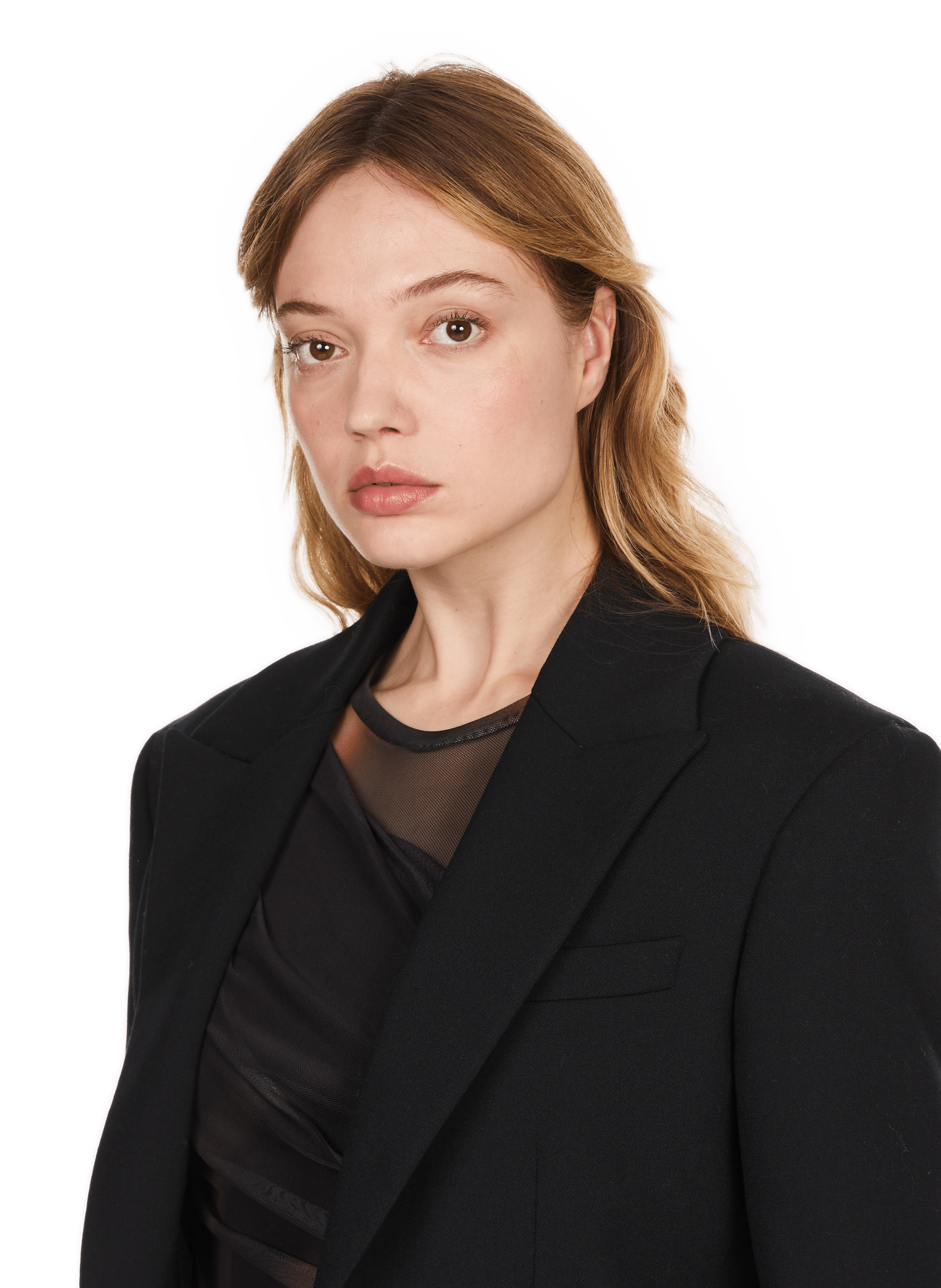 UCIN - Blazer cintré épaulé en laine mélangé | Noir