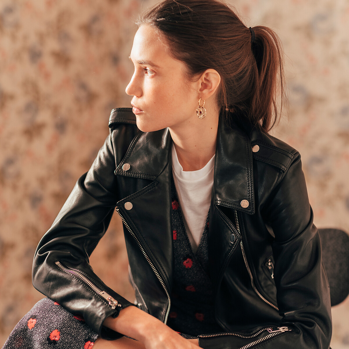 COLEÇÕES LA REDOUTE<br>Bikerjasje em leer, Assinatura THELMA
