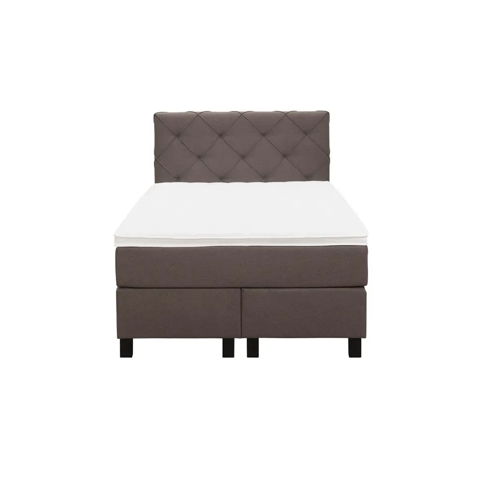 Boxspring Liv geruit - donkerbruin - 120x200 cm - vierkante poot