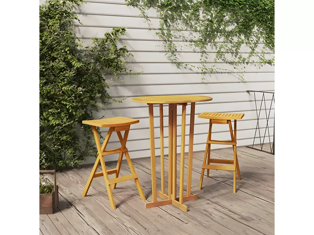 Prolenta Premium - Table de bar 90x65x105 cm Bois de teck solide