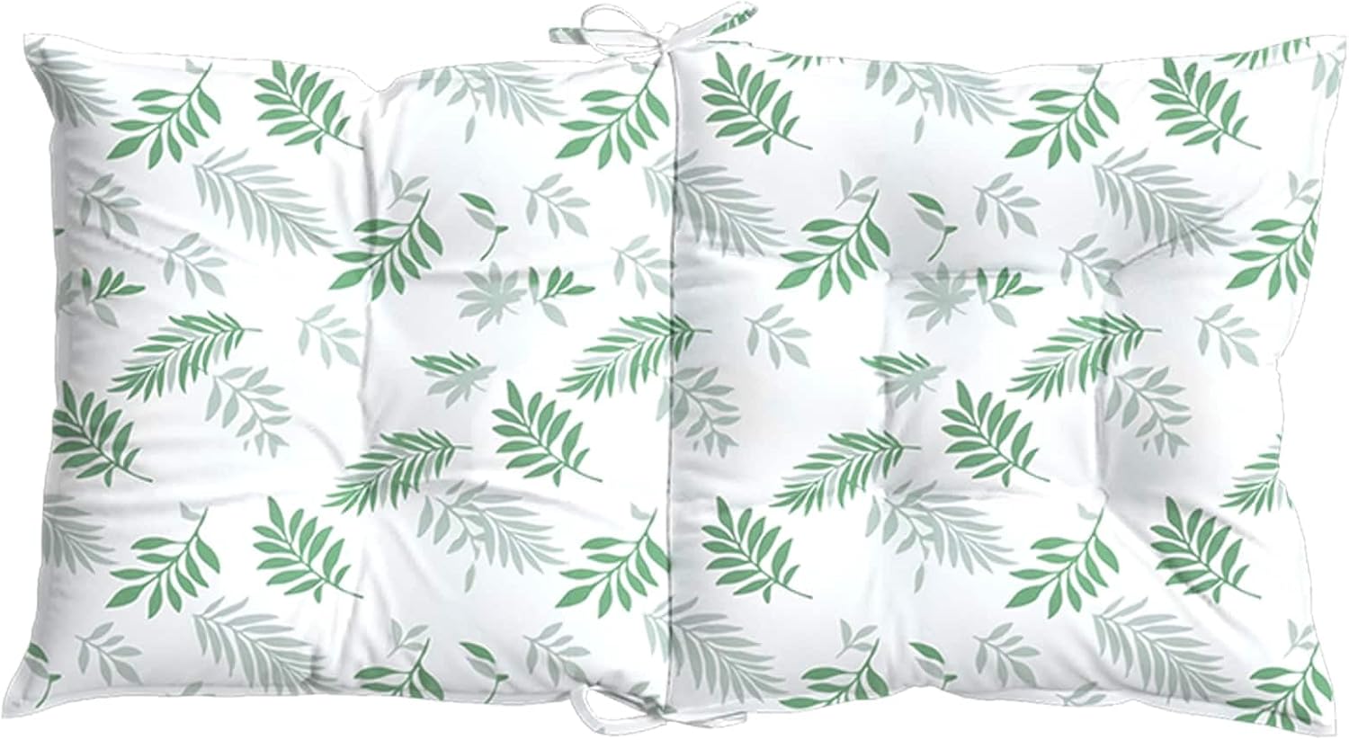 vidaXL Lowback Stuhlpolster Blatt 6 pcs Weiß 100 x 50 x 7 cm Oxford, Couchkissen, rechteckig, modern, rutschfest, atmungsaktives Oxford-Gewebe, Blattmuster, für Innen- und Außenbereich