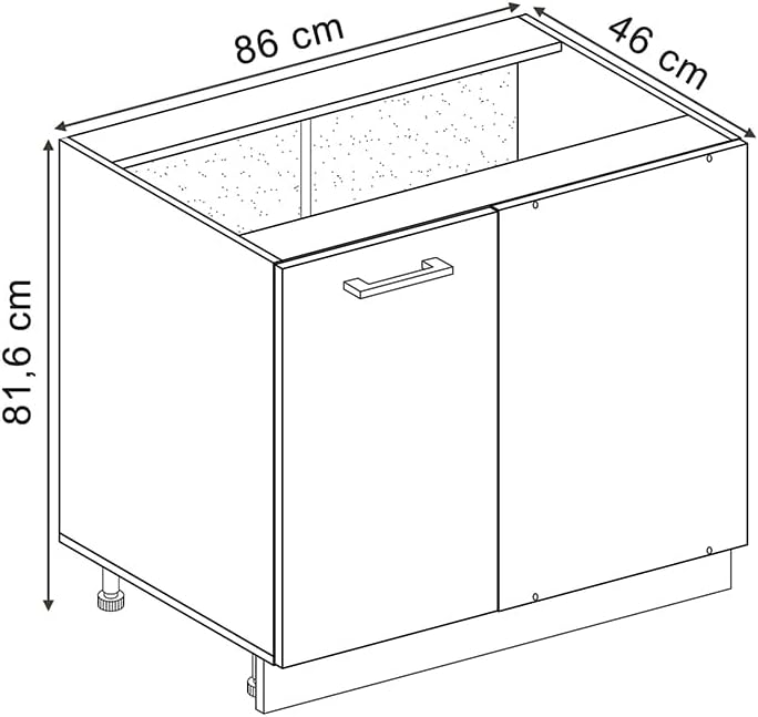 Vicco Eckunterschrank R-Line, Anthrazit Hochglanz, 86 cm ohne Arbeitsplatte