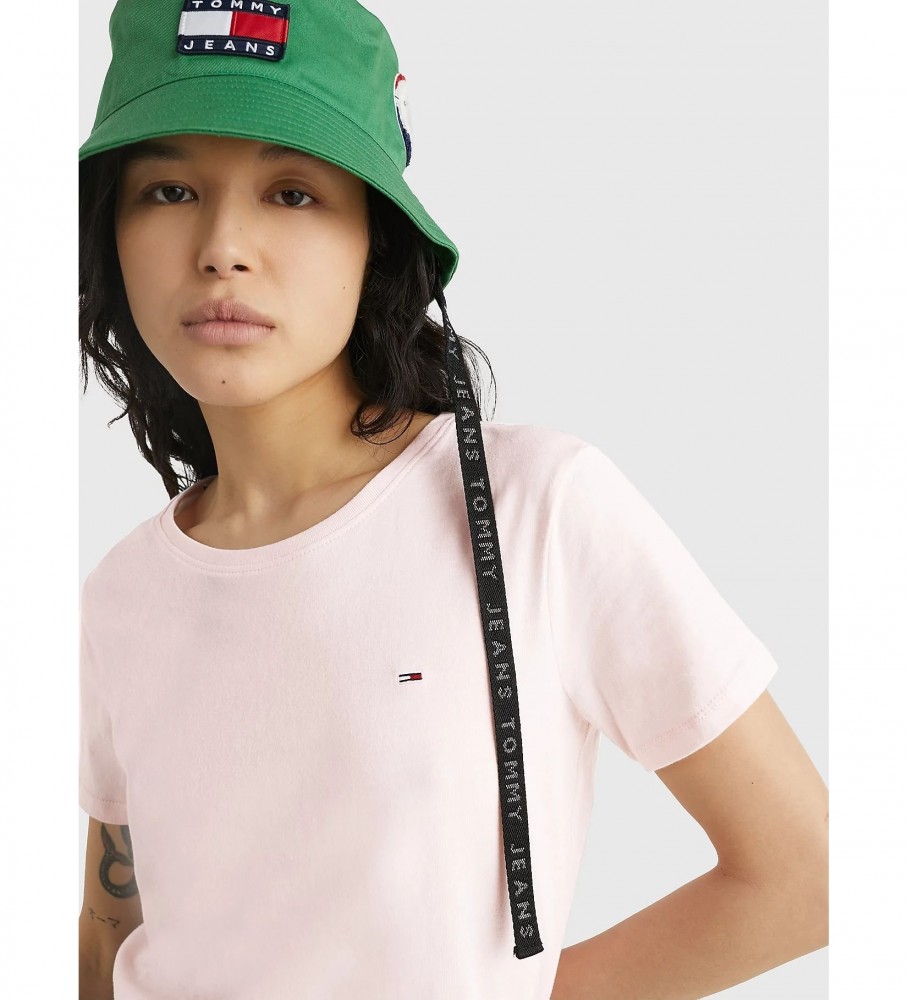 Conjunto de 2 camisetas Tommy Jeans Soft, azul marinho e rosa.