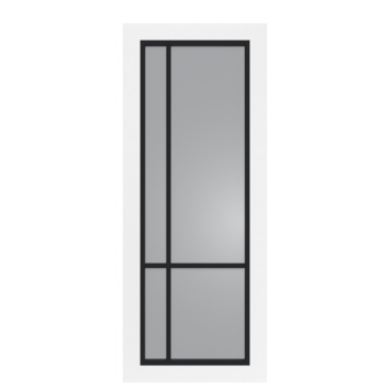 Arne & Bodil binnendeur ABD522 rook glas - wit afgelakt - glaslat diep zwart