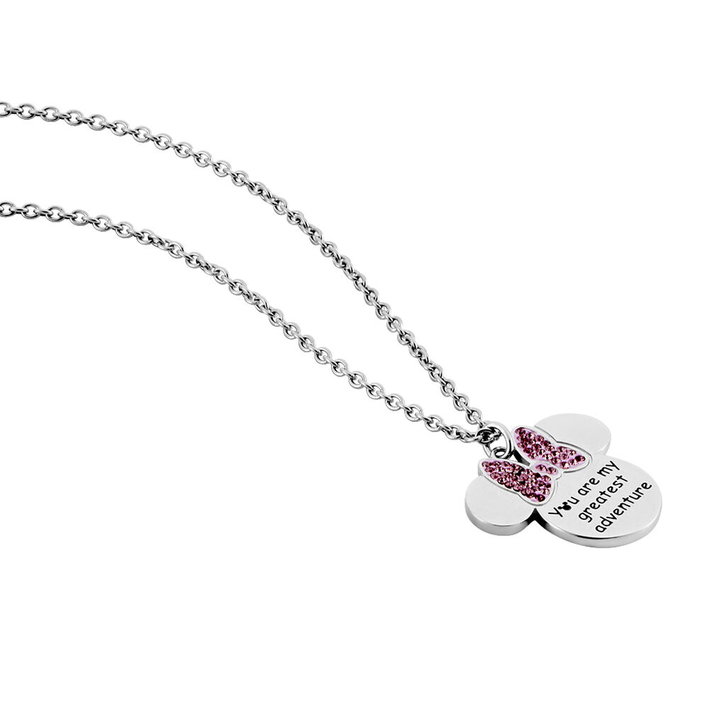 Collier  Acier Blanc Cristaux