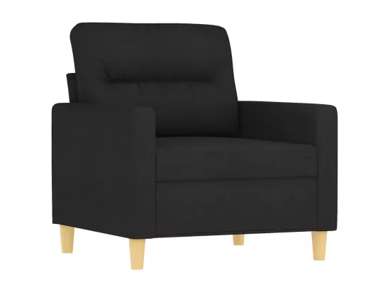 Ensemble de canapés 4 pièces avec coussins Noir Tissu
