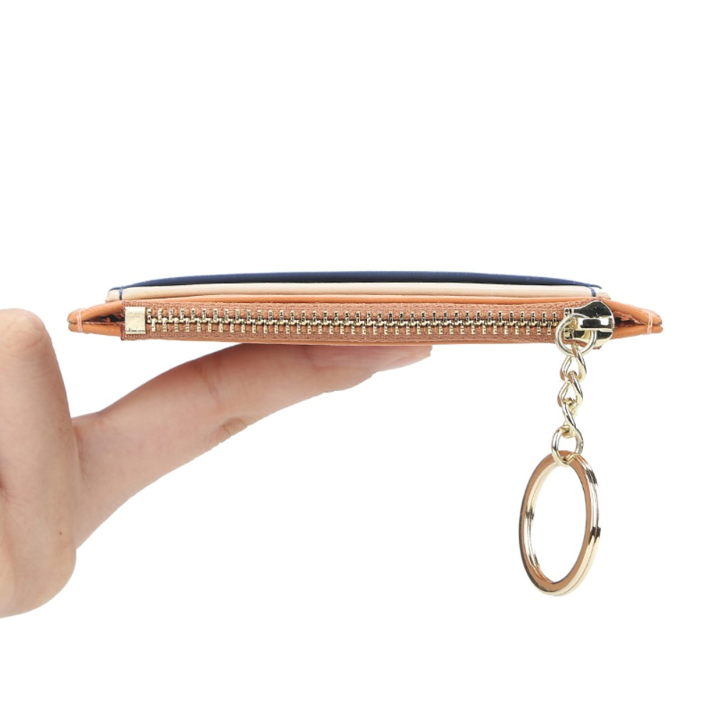 Mini Leder Etui Kreditkarten Geldbörse mit Münzfach   5 Kartenfächer - Braun