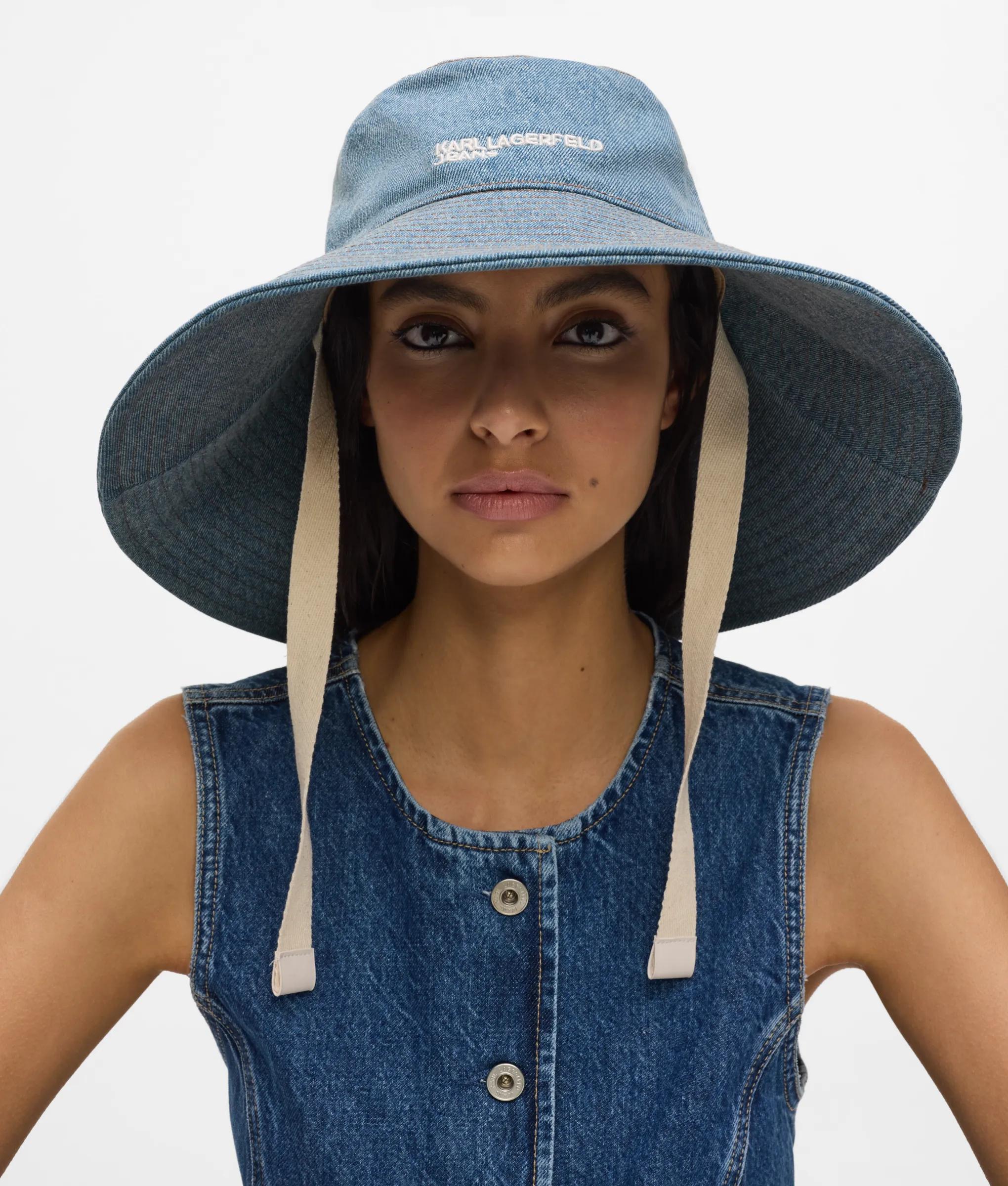 Denim brede rand vissershoedje