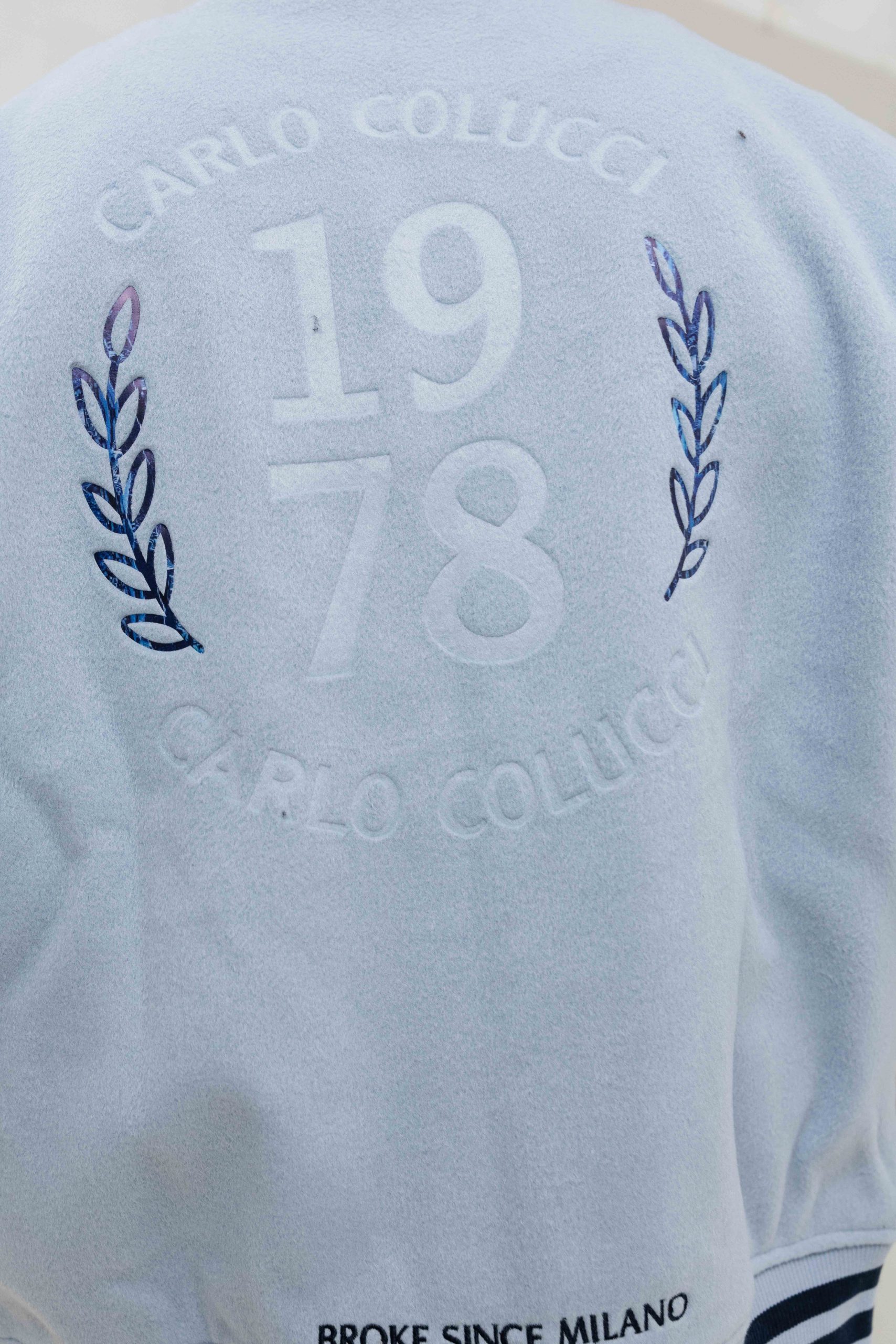 Carlo Colucci College Varsity Jacket Heren Lichtblauw