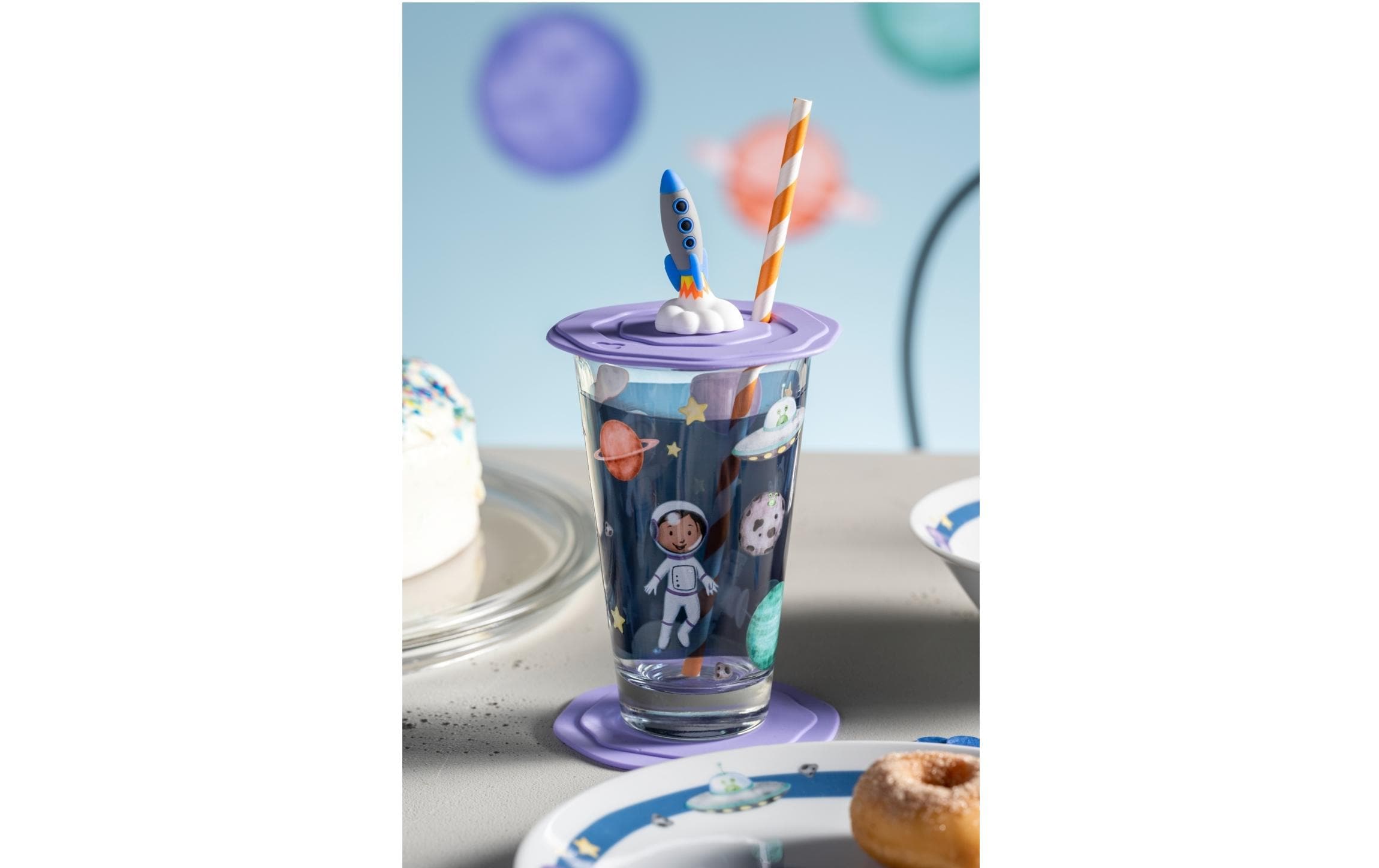 Kindertrinkglas Avventura 300 ml, 6 Stück, WeltallTrinkglas für Kinder