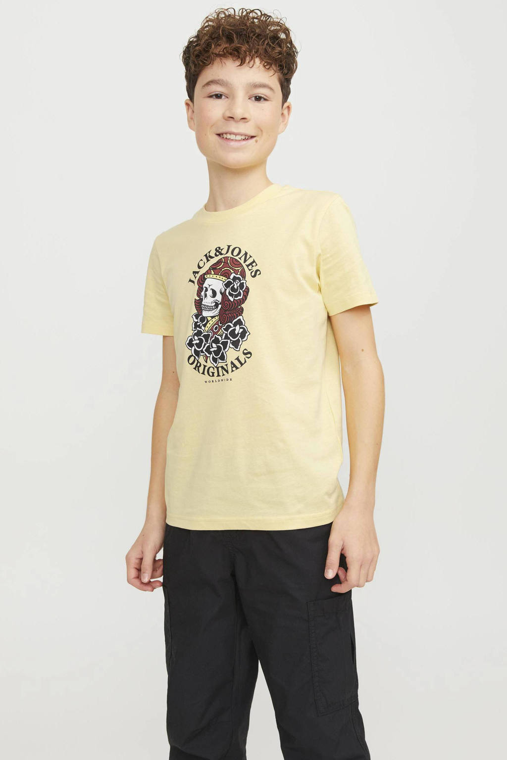 JACK & JONES T-shirt JORHEAVENS met printopdruk geel