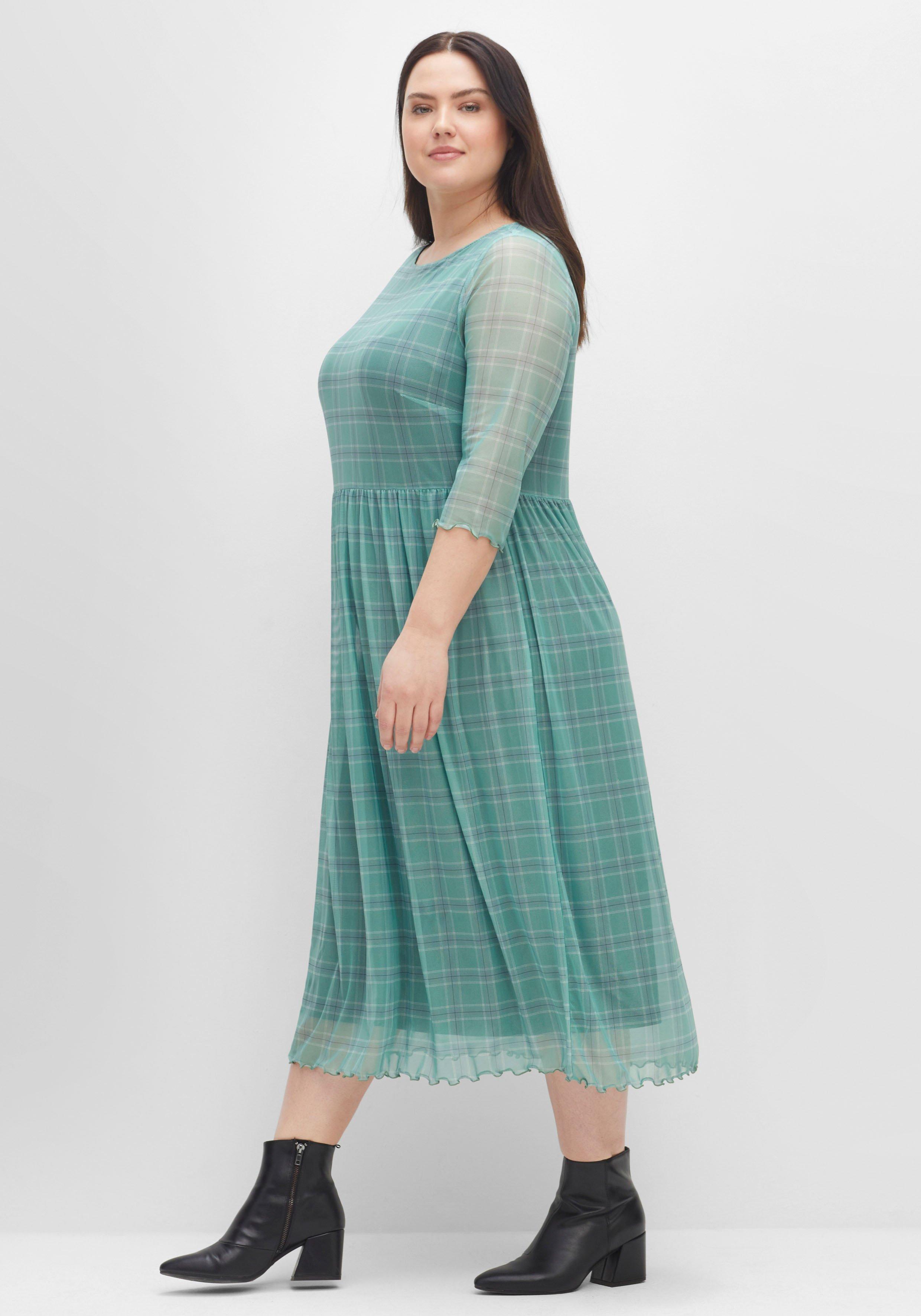 Meshkleid mit Karomuster, gefüttert