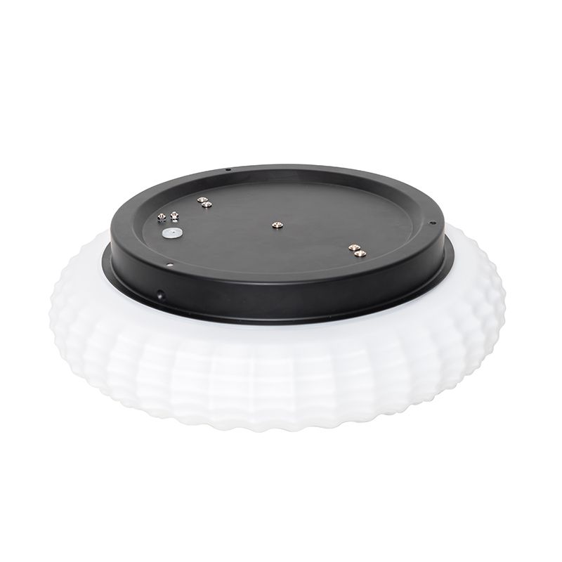 Klassieke plafondlamp zwart met opaal glas 35 cm IP44 - Nohmi