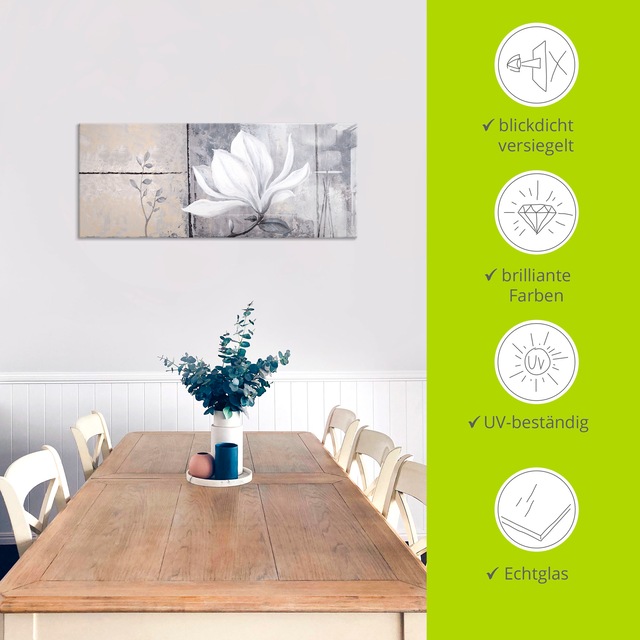 Artland Glasbild »Klassische Magnolie« Blumen 1 Stk. tlg. in verschiedenen Grössen