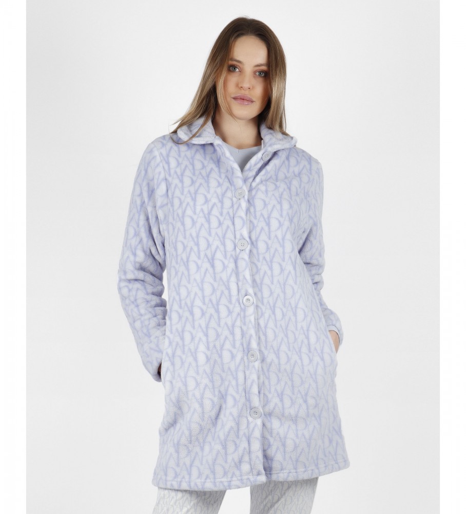 Robe azul claro com logotipo de manga comprida Admas