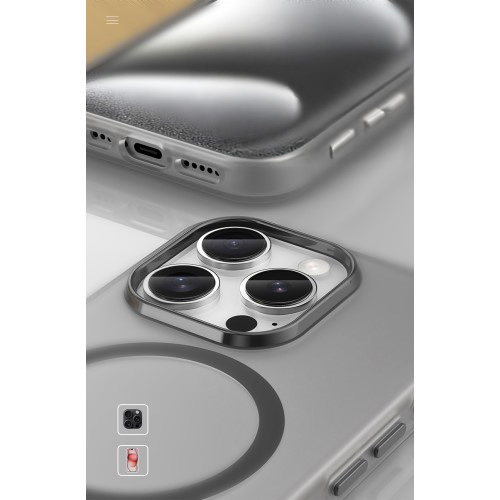 iPhone 16 Pro MagSafe Hybrid Hülle TPU Bumper Slim Design Matt - Schwarz
