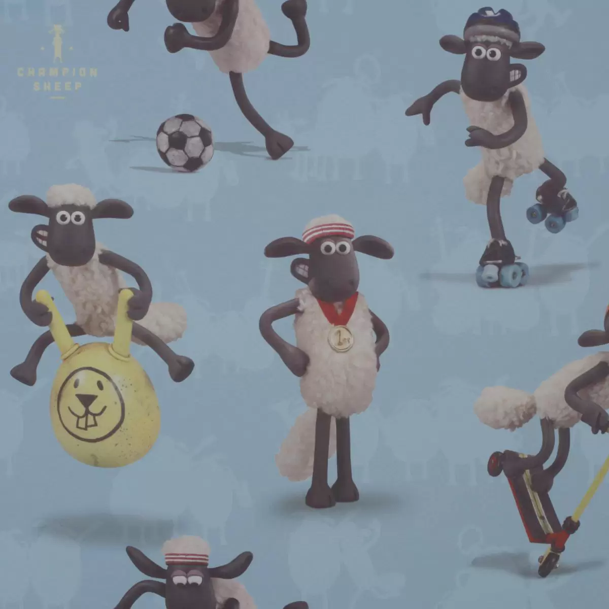 Verdunkelungsvorhang Shaun the sheep Blau