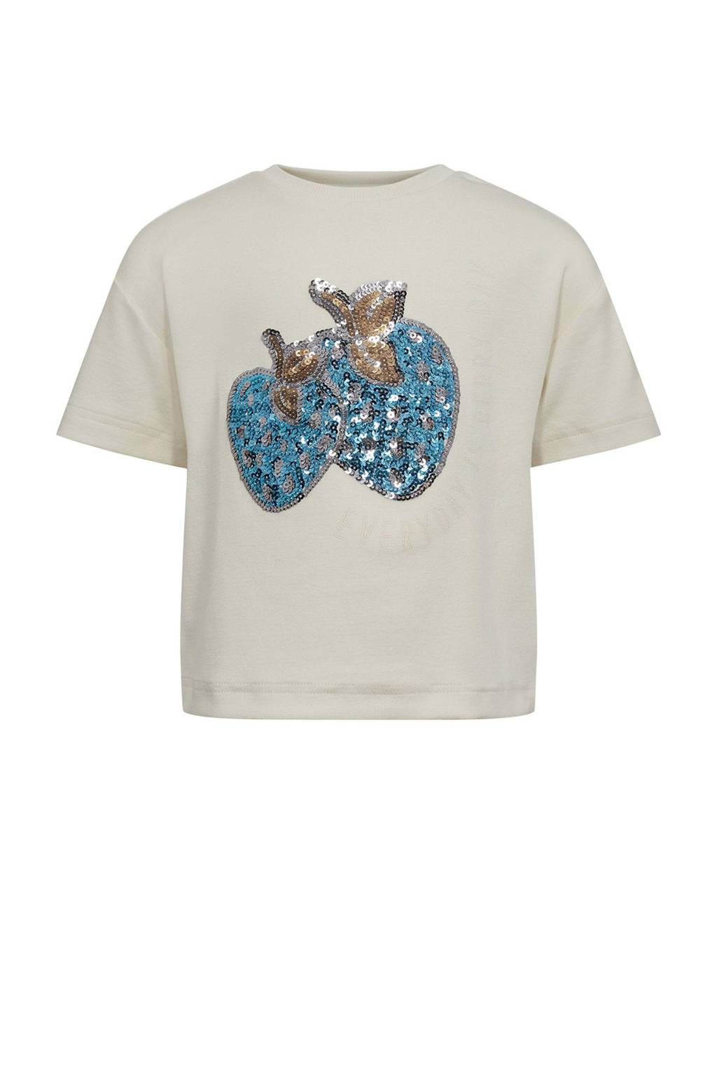 Sofie Schnoor T-shirt met printopdruk ecru/blauw