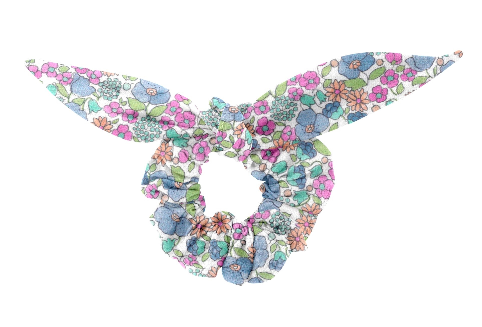 Chouchou Nœud Pastel Fleuri