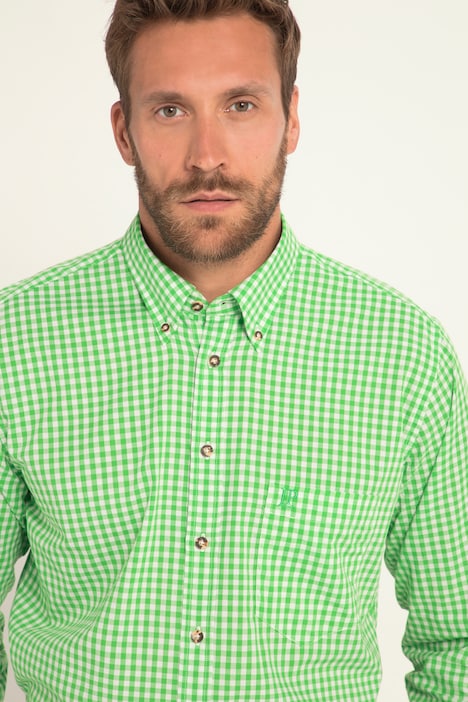 Karohemd, Trachten, Langarm, Buttondown-Kragen, Modern Fit, bis 8 XL