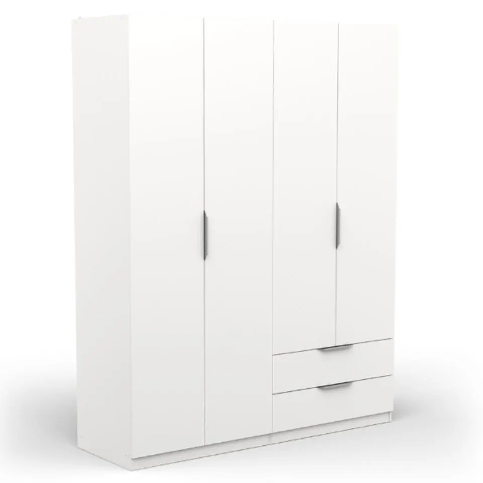 Kledingkast Spectre 157cm 4 deuren & 2 lades - mat wit