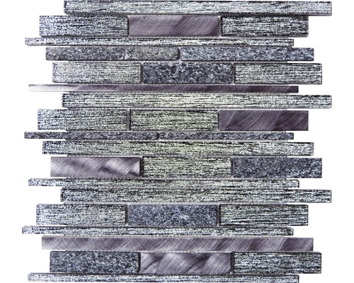 Glasmozaïek XAM GV84 29,8x31 cm mix zwart