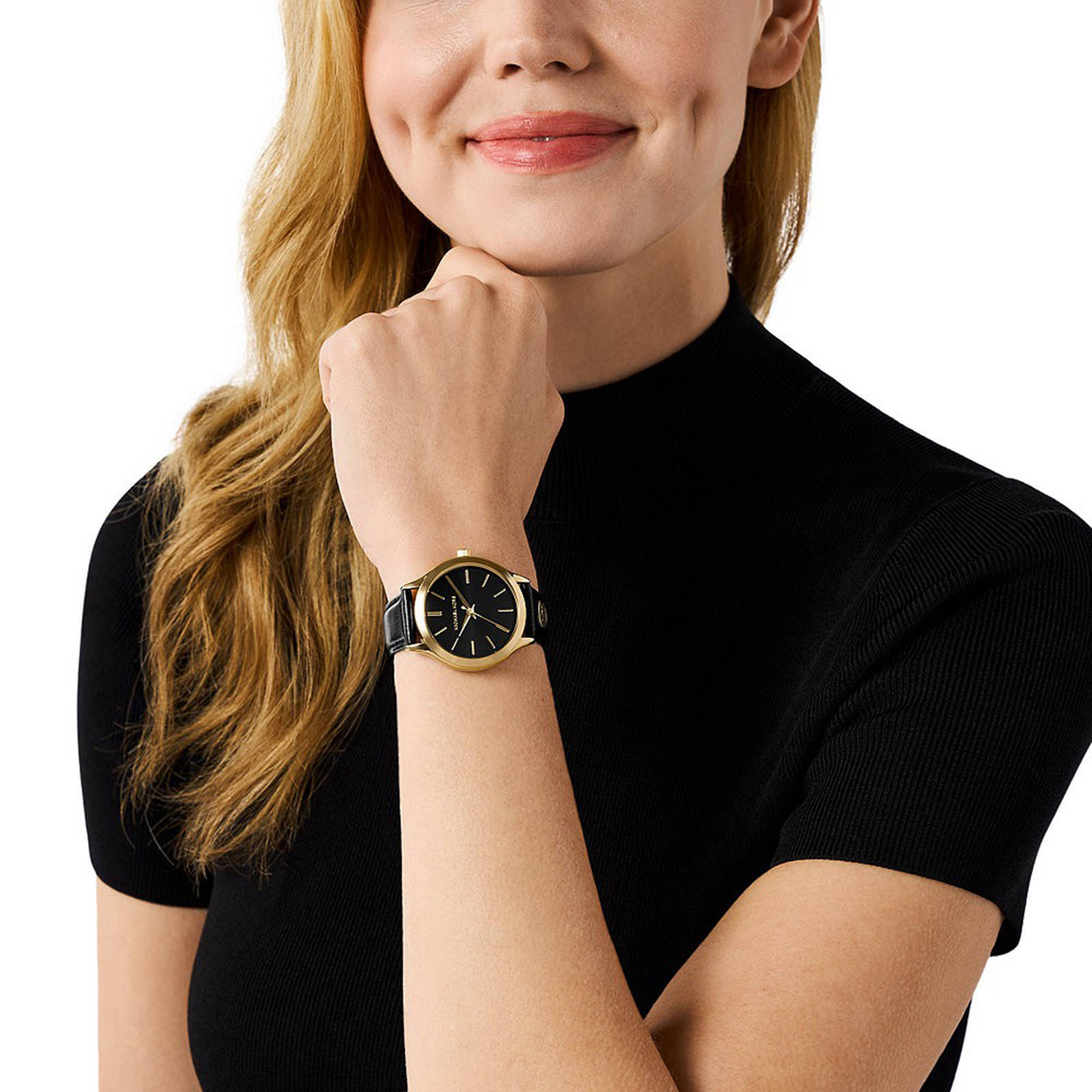 Michael Kors horloge MK7482 Slim Runway goudkleurig