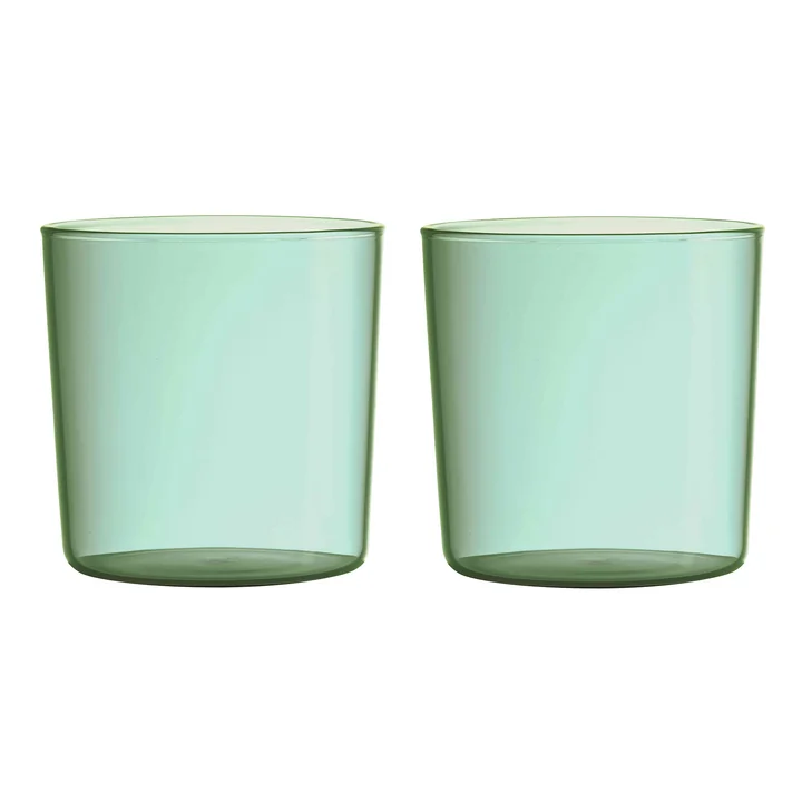 Design Letters - Kids Eco Trinkglas, grün (2er-Set)