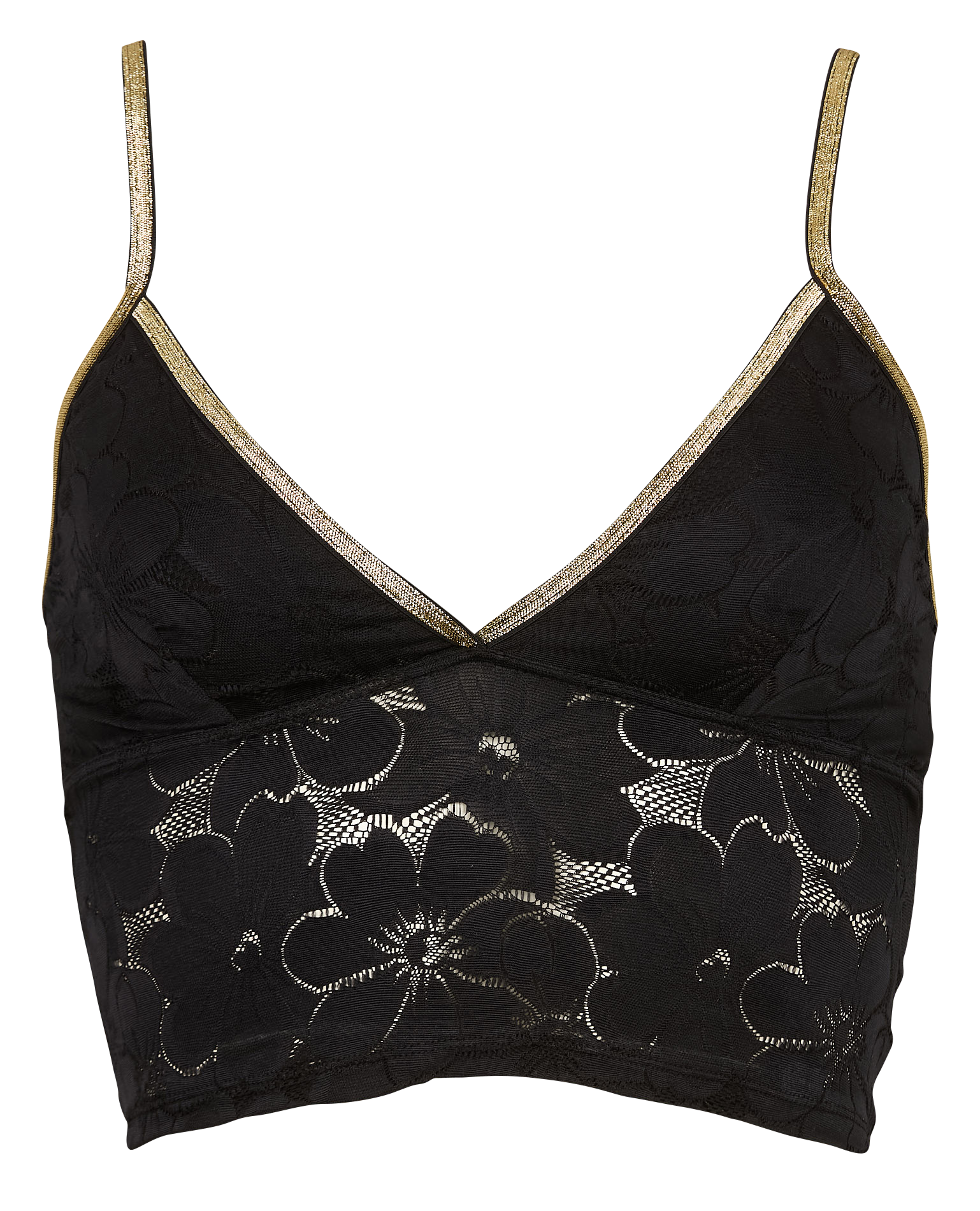 CHARLYE - Bustier en dentelle fleurie | Noir