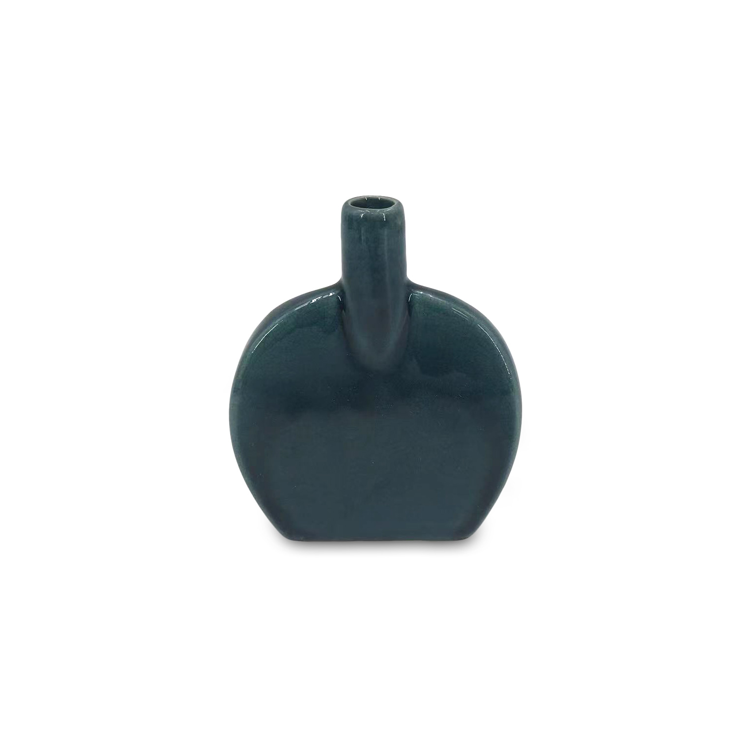 Vase 'Matthieu', grünblau, B 11 cm, H 13 cm, L 4,5 cm von fischer's lagerhaus