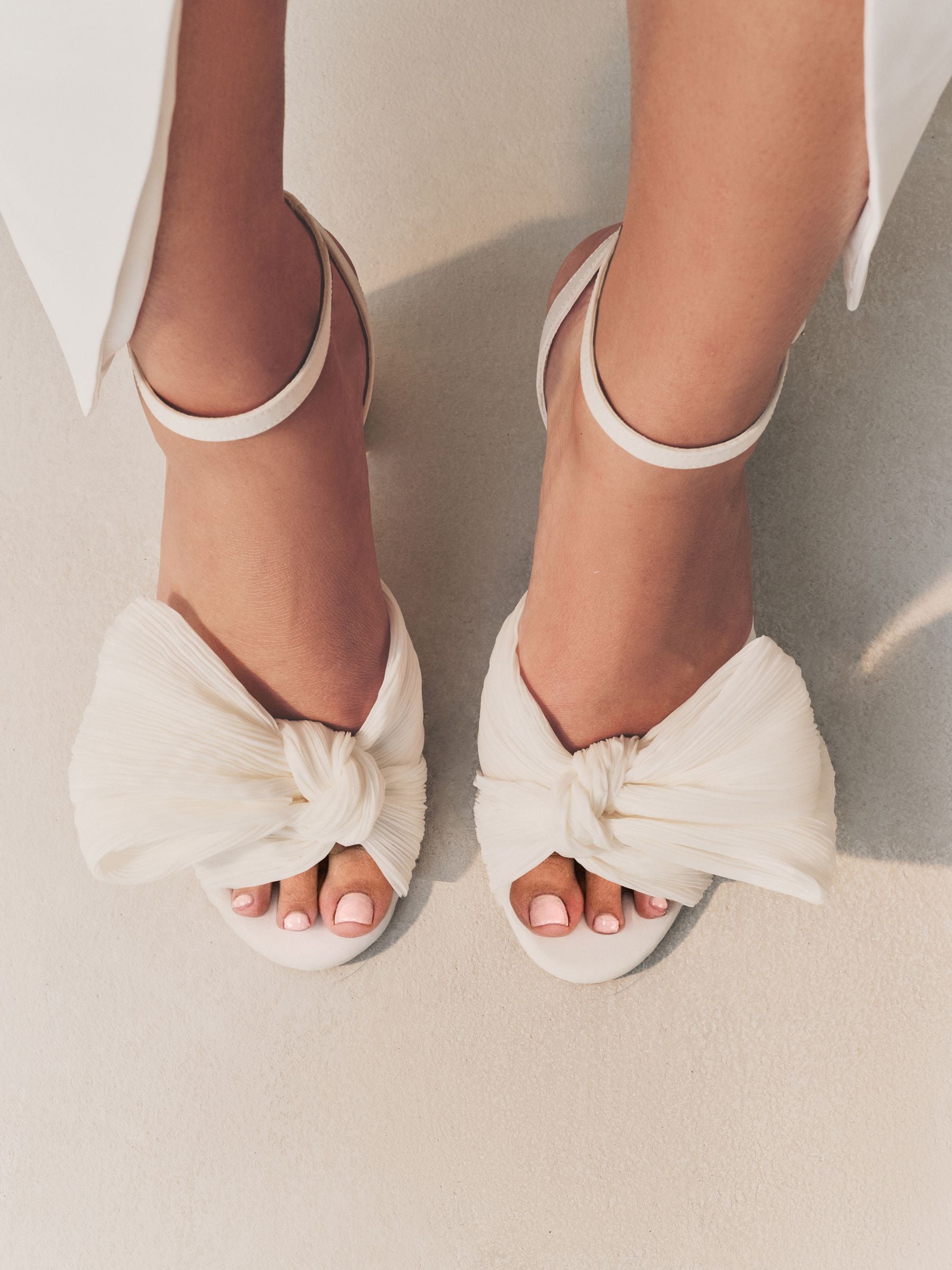 Ivoor - Forever Comfort® Bruiloft Strik Block Bruid hakken Schoenen