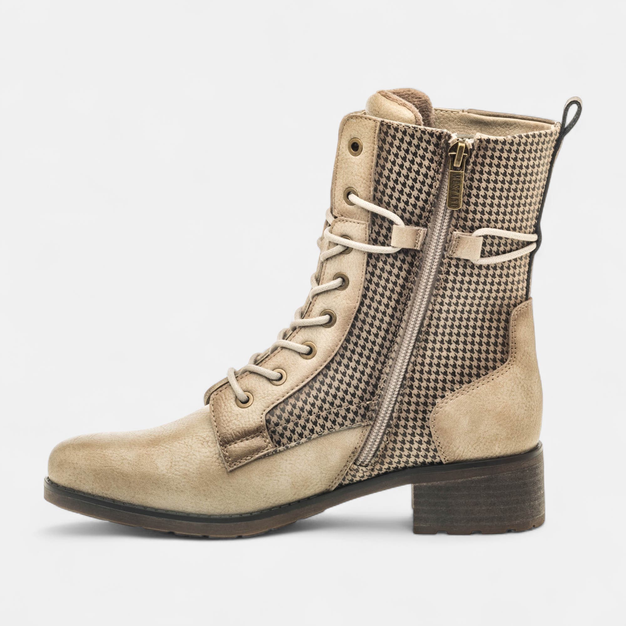 Bottines à lacets Femme beige
