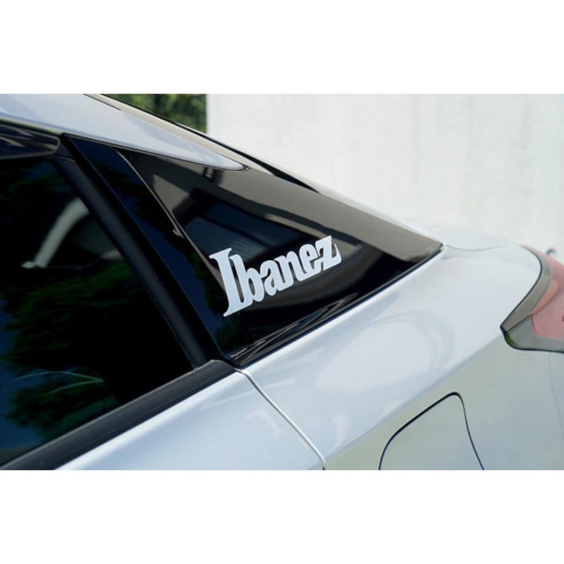 Ibanez ILS1-WH logo sticker wit op transparant 230 x 56 mm