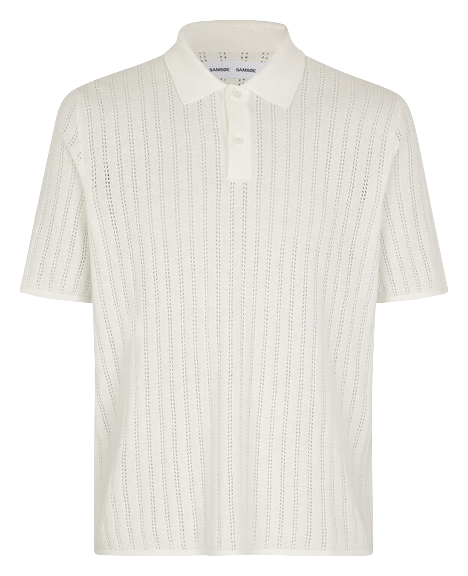 SACONALD - Polo en coton organique et en laine mélangés | Blanc