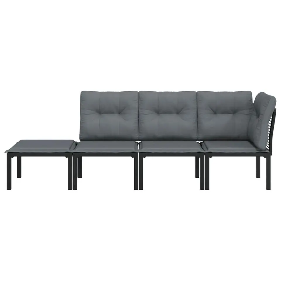 vidaXL - Loungeset - Zwart - Poly rattan
