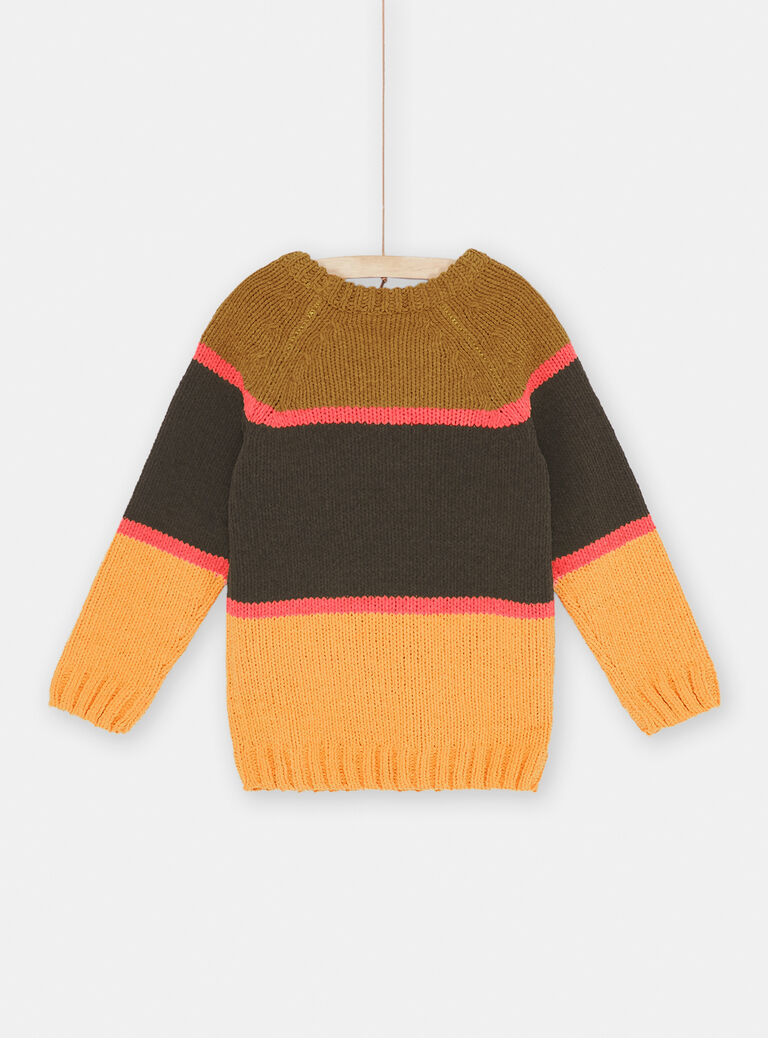 Pull cannelle à motif renard