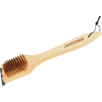 Jamestown BBQ schoonmaakborstel hout bruin 43 x 23 x 28 cm