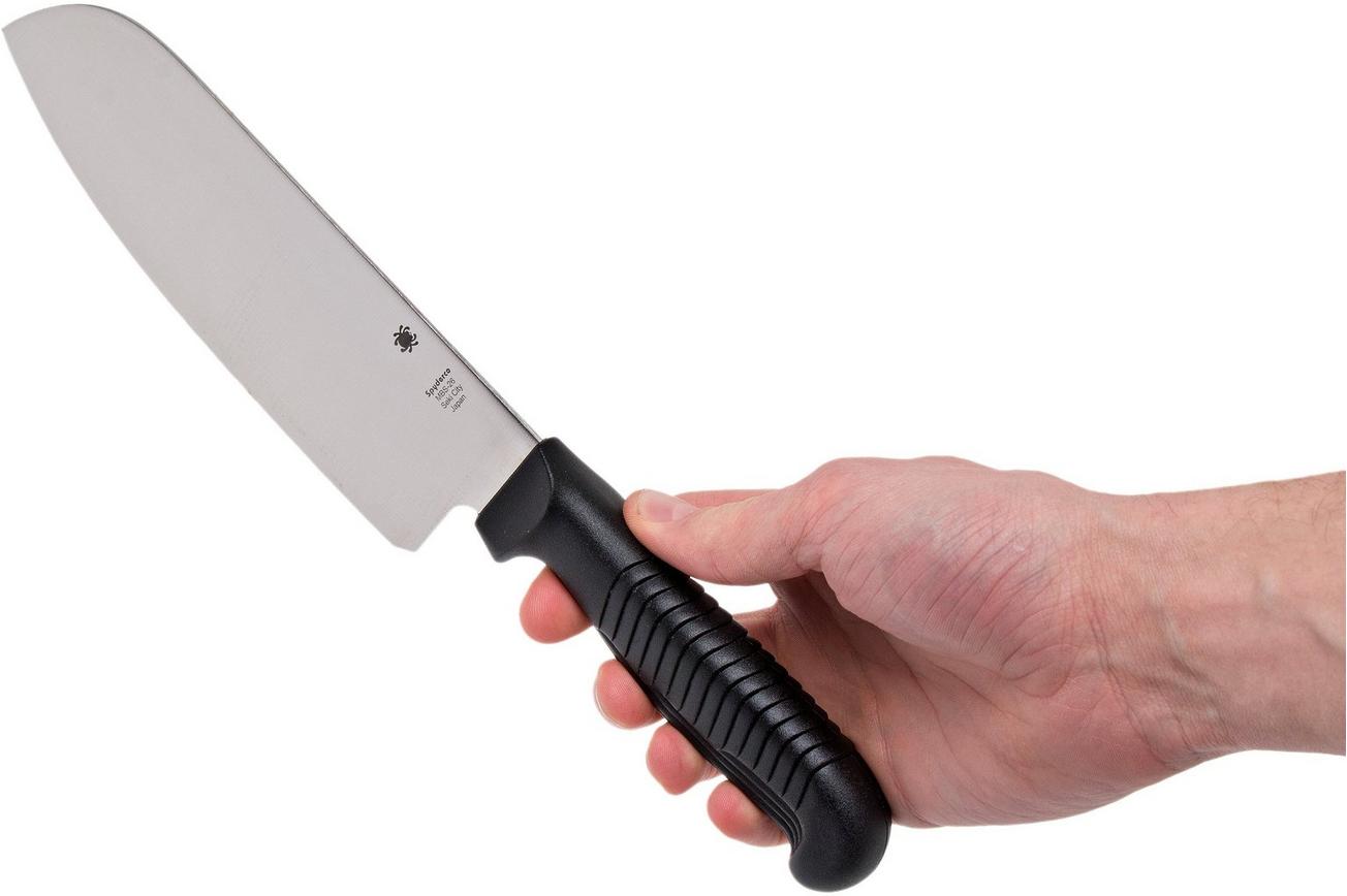 Spyderco K08PBK santoku 16.5 cm, zwart