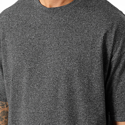 Lot de 2 Tee Shirts Oversize Large 2681 Noir Gris Anthracite Chiné