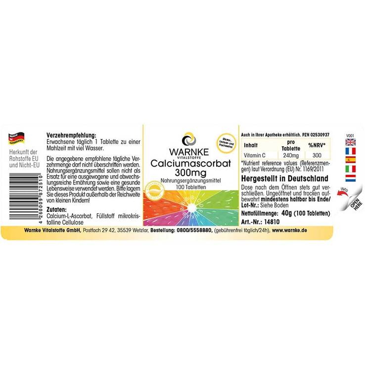 Calciumascorbat 300 mg Tabletten, 100 St